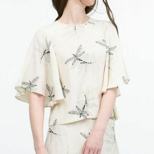 Zara Woman - Dragonfly Flutter Sleeve Top